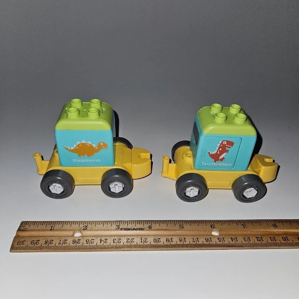 2 Dazmers Dinosaur Replacement Pieces Lot Train Car Stegosaurus Tanystropheus